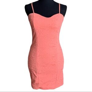 Seductions Light Orange Peach Bodycon Spaghetti Strap Dress Size Medium